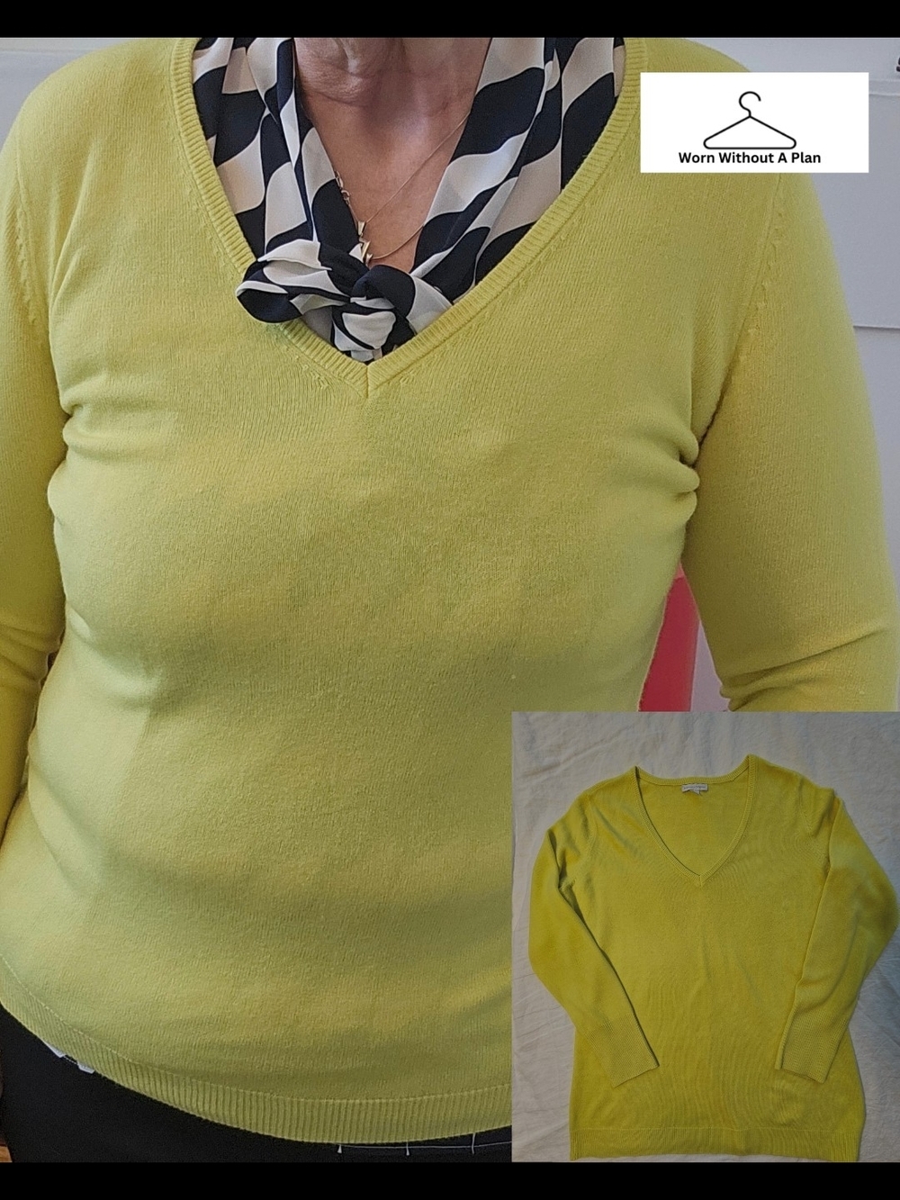 New York & Company Lemon Yellow V-Neck Women's Sweater Size XL